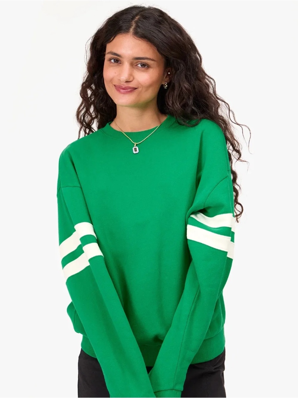 Clare V Varsity Green Sweatshirt